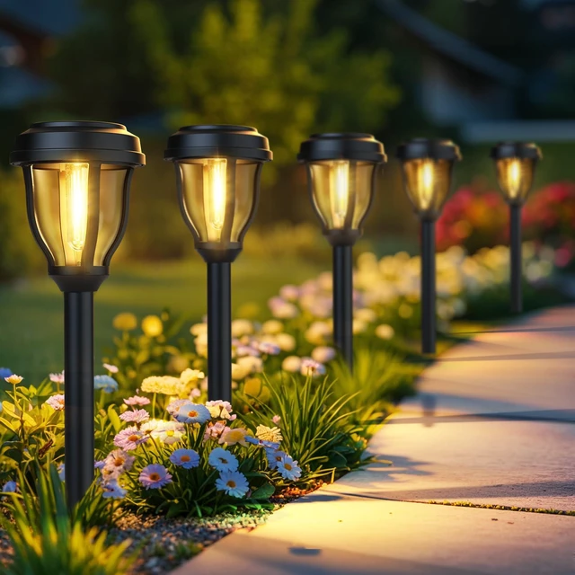 Main image of Solar Lights Outdoor, LED Solar Pathway Lights Garden Lights Waterproof Solar Garden Lights 6 Pack LED Outdoor Solar Lights for Yard Landscape Path Walkway Driveway Decor