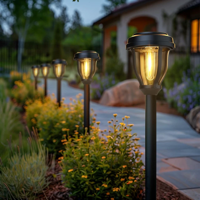 Alt view image 7 of 7 - Solar Lights Outdoor, LED Solar Pathway Lights Garden Lights Waterproof Solar Garden Lights 6 Pack LED Outdoor Solar Lights for Yard Landscape Path Walkway Driveway Decor