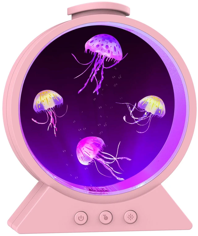 Main image of Jellyfish Lamp for Sleep Anxiety Calming Night Light for Bedroom(Pink) Whisper-Quiet Sensory 7 Soft Color Modes Adjustable Water Flow 8H Auto-Off Timer Rounded Tank Lamp Gift for All Ages