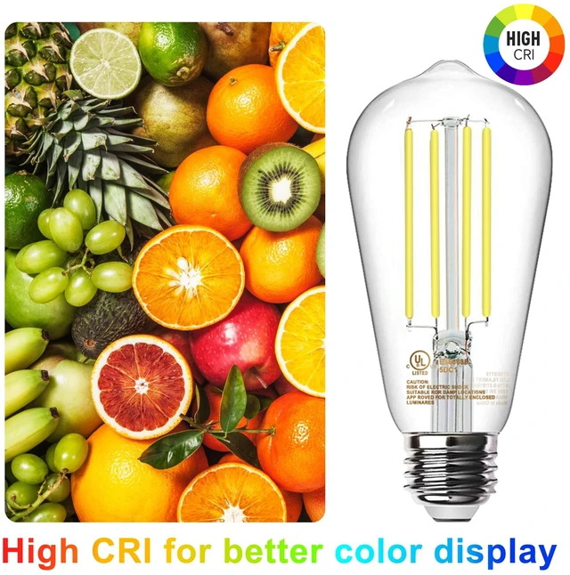 Alt view image 3 of 7 - LED Edison Light Bulbs, E26 Dimmable Vintage Bulb, 8W = 60W Equivalent Neutral White 4000K, 800LM, E26 Base, ST19/58, 80+ CRI, Clear Glass, Antique Decorative Filament Bulb for Living Room, 10Pack