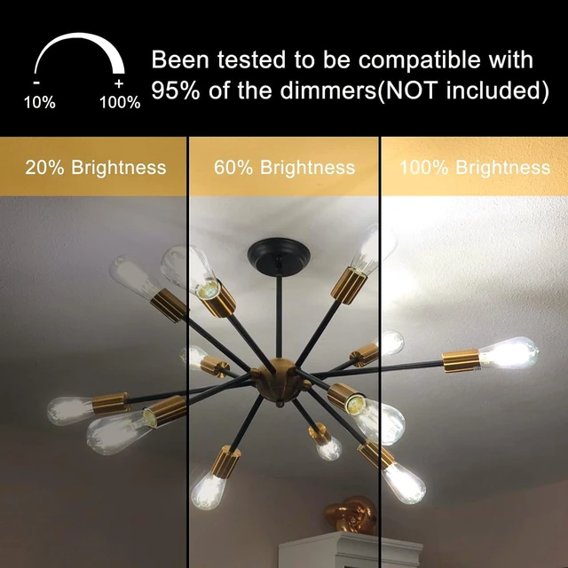 Alt view image 4 of 7 - LED Edison Light Bulbs, E26 Dimmable Vintage Bulb, 8W = 60W Equivalent Neutral White 4000K, 800LM, E26 Base, ST19/58, 80+ CRI, Clear Glass, Antique Decorative Filament Bulb for Living Room, 10Pack