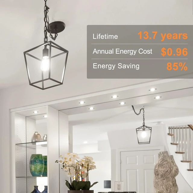 Alt view image 6 of 7 - LED Edison Light Bulbs, E26 Dimmable Vintage Bulb, 8W = 60W Equivalent Neutral White 4000K, 800LM, E26 Base, ST19/58, 80+ CRI, Clear Glass, Antique Decorative Filament Bulb for Living Room, 10Pack