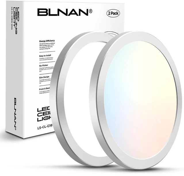 Main image of 9 Inch LED Flush Mount Ceiling Light Fixture, 3000K/4000K/5000K Selectable, Ultra Thin Round White Ceiling Lamp for Kitchen Bathroom Hallway Closet, Silver