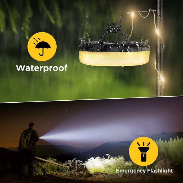Alt view image 5 of 7 - 2-Pack Camping String Lights 4 in 1, 32.8FT Quick Storage 8 Modes Protable Rechargeable Fairy Tent Lights String, Waterproof Portable LED Lamp for Outdoor Indoor Patio Decor Essentials