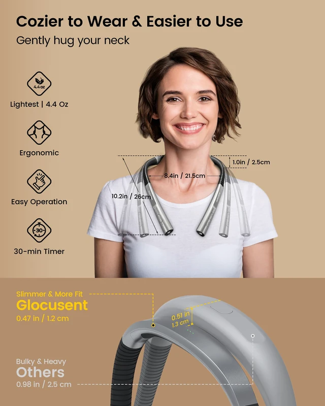 Alt view image 2 of 6 - Upgraded LED Neck Reading Light, Book Light for Reading in Bed 30-min Timer, 3 Colors & 3 Brightness, Rechargeable, Eye-Caring Perfect for Women, Knitting,Crocheting, Repairing,Christmas
