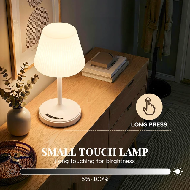 Alt view image 3 of 7 - Waterproof Shower Lamp Outdoor Cordless Table Lamp, 3 Color Dimmable -White touch dimmable, weighted base, bathroom shower light, patio dinner, RV camping, charge your phones, memory night light