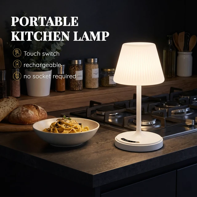 Alt view image 7 of 7 - Waterproof Shower Lamp Outdoor Cordless Table Lamp, 3 Color Dimmable -White touch dimmable, weighted base, bathroom shower light, patio dinner, RV camping, charge your phones, memory night light