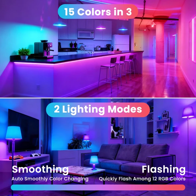 Alt view image 2 of 7 - Rechargeable Light Bulbs with Remote, E26, 15 RGB Colors, 600LM, 4 Pack 8W Dimmable Magnetic Battery-Operated Light Bulbs with Timer, 3 Color Temperatures for Sconces and Non-Hardwired Fixtures