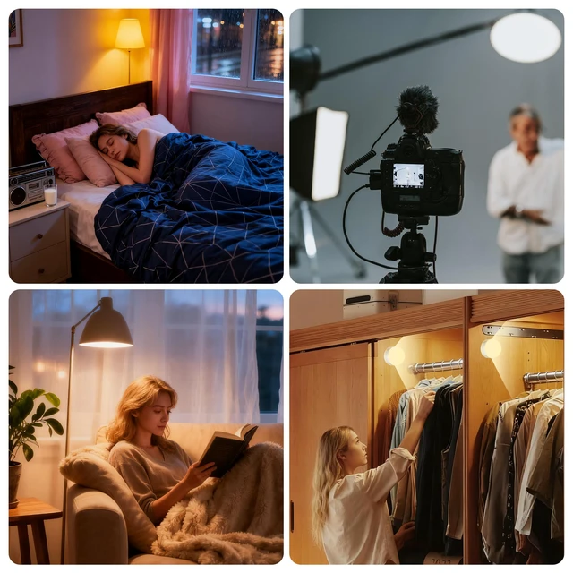 Alt view image 7 of 7 - Rechargeable Light Bulbs with Remote, E26, 15 RGB Colors, 600LM, 4 Pack 8W Dimmable Magnetic Battery-Operated Light Bulbs with Timer, 3 Color Temperatures for Sconces and Non-Hardwired Fixtures