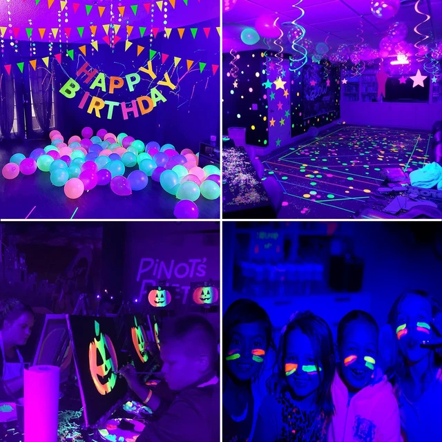 Alt view image 5 of 6 - LED Black Light Bulbs 12 Pack, A19 9W UV Black Light Replace Up to 100W, 120V E26 Base UVA Level 385-400nm, Glow in The Dark for Body Pain, Blacklights Party, Halloween