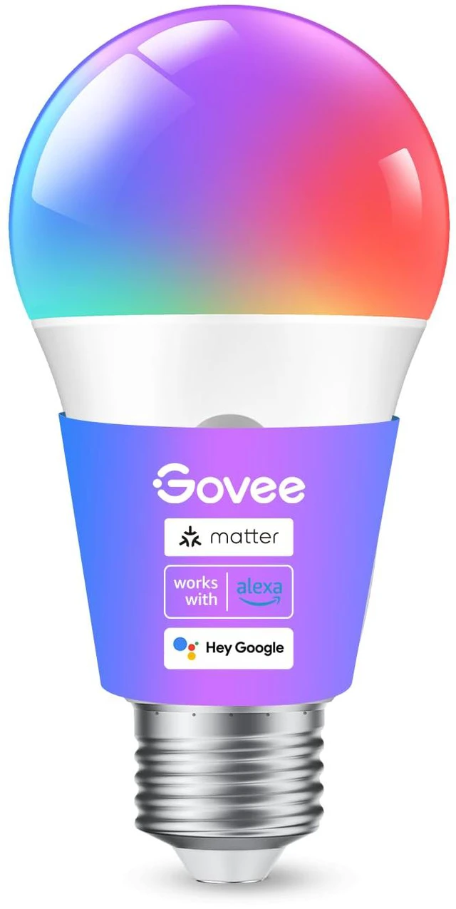 Main image of Smart Light Bulbs, A19 Color Changing Light Bulb, 800 LM, E26 Base Works with Matter, Alexa and Google Assistant, 16 Million Colors RGBWW, WiFi & Bluetooth LED Light Bulbs, Music Sync, 1 Pack