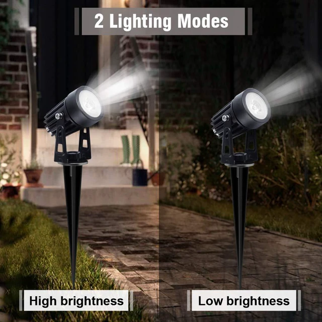 Alt view image 2 of 3 - Metal Solar Spot Lights Outdoor with 9.8ft Cable Solar Powered Landscape Lighting Low Voltage IP65 Waterproof Auto On/Off for Outside Garden Yard Landscape Pathway Garage-Cool White(2-in-1)