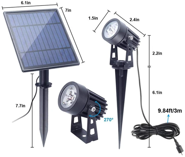 Alt view image 6 of 6 - Solar Spotlights Landscape Lights Low Voltage Outdoor Solar Spotlight IP65 Waterproof 9.8ft Cable Auto On/Off with 4 Cool White for Outdoor Garden Yard Landscape Downlight (4-in-1)