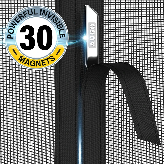 Alt view image 4 of 7 - Fiberglass Magnetic Screen Door Reversible Left Right Side Opening - Self Sealing, Heavy Duty, Hands Free, Keeps Bugs Out - Pet and Kid Friendly - Patent Pending Keep Open Feature 38 x 83