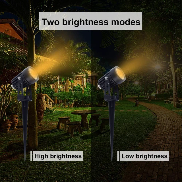Alt view image 3 of 4 - Metal Solar Spot Lights Outdoor with 9.8ft Cable Solar Powered Landscape Lighting Low Voltage IP65 Waterproof Auto On/Off for Outside Garden Yard Landscape Pathway Garage-Warm White(2-in-1)