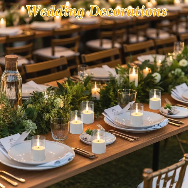 Alt view image 6 of 7 - Rechargeable LED Flameless Candles Battery Operated Remote Timer Charging Base, Pillar LED Fake Candles, Realistic 3D Flame, Wedding, Christmas Party Holiday Decor, 6 Pack, 2 x 3.2 In, Clear