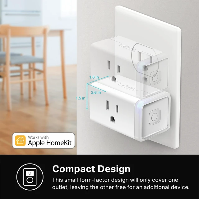 Alt view image 4 of 7 - Plug Mini 15A, EP25P2, Apple HomeKit Supported Smart Outlet Works with Siri, Alexa & Google Home, UL Certified, App Control, Scheduling, Timer, 2.4GHz WiFi, No Hub Required