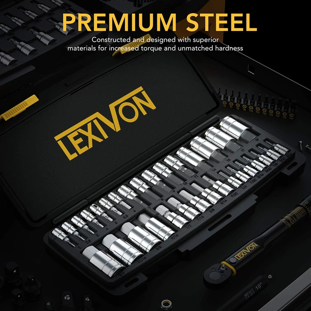 Alt view image 2 of 7 - Master HEX Bit Socket Set, Premium S2 Alloy Steel | Complete 32-Piece, SAE and Metric Set | Enhanced Storage Case (LX-144)
