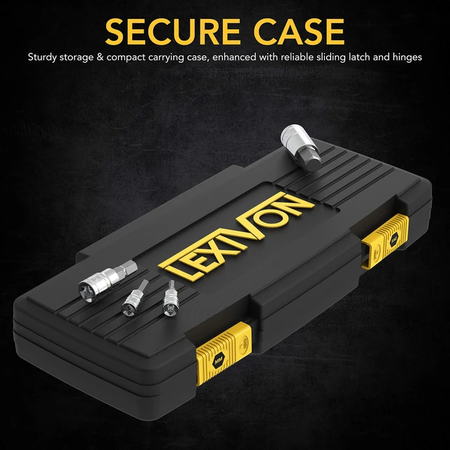 Alt view image 3 of 7 - Master HEX Bit Socket Set, Premium S2 Alloy Steel | Complete 32-Piece, SAE and Metric Set | Enhanced Storage Case (LX-144)