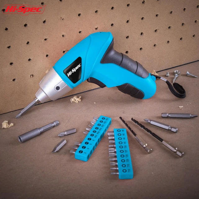 Alt view image 6 of 6 - 3.6V USB Electric Screwdriver for Home Repairs and Assembly, Blue 27pc, fast assembly help, common screw bit selection, LED visibility, compact grip, quick household fixes, organized storage