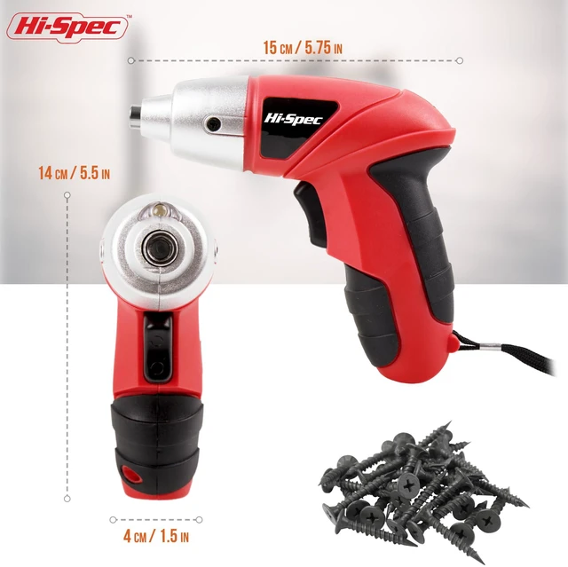 Alt view image 4 of 6 - 27pc 3.6V Red Small Power Electric Screwdriver Set. Cordless & Rechargeable with Driver Bit Set