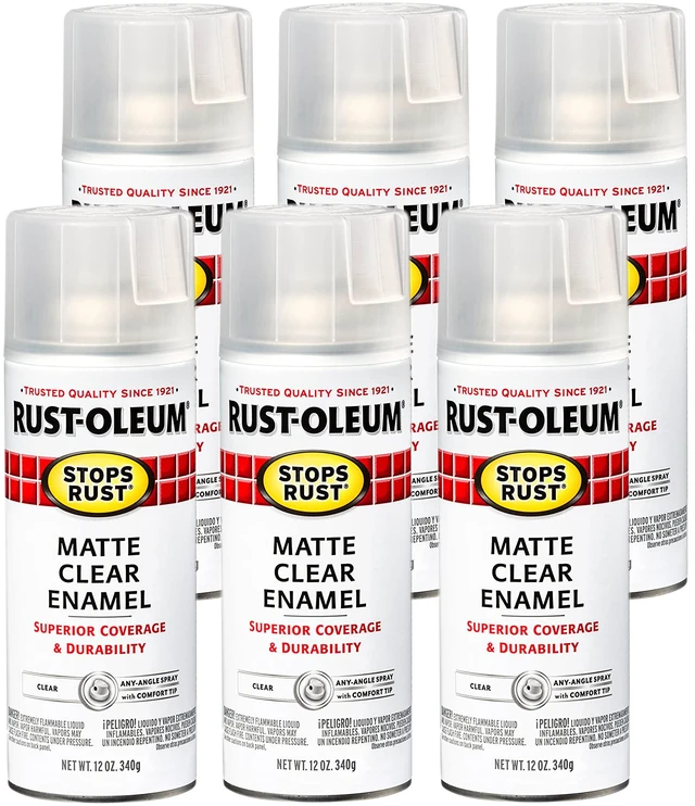 Main image of 285093-6PK Stops Rust Spray Paint, 12 oz, Matte Clear, 6 Pack