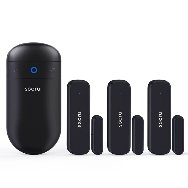 Main image of Door Chime When Door Opens, Door Opened Alarm 3-Sensor 1-Receiver, Black Home / Business Entering Doorbell with 500FT Wireless Range 58-chimes 5-volume, Entry Alert for Kids/Dementia/Elderly Safety