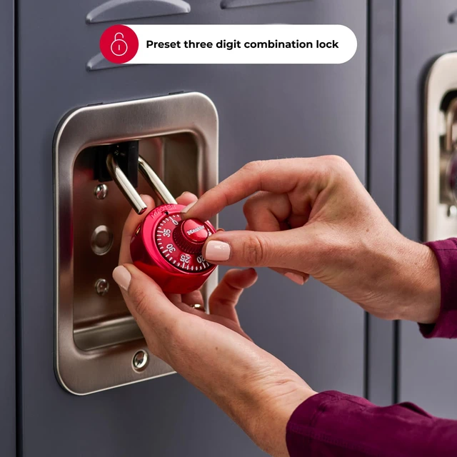 Alt view image 3 of 7 - Combination Padlock, Resettable Code Lock, 2-Pack, 1523T Strong, Durable Locker Lock; Aluminum and Steel Lock, Gym Lock, Security Lock Security Combination Lock, Resettable Padlock