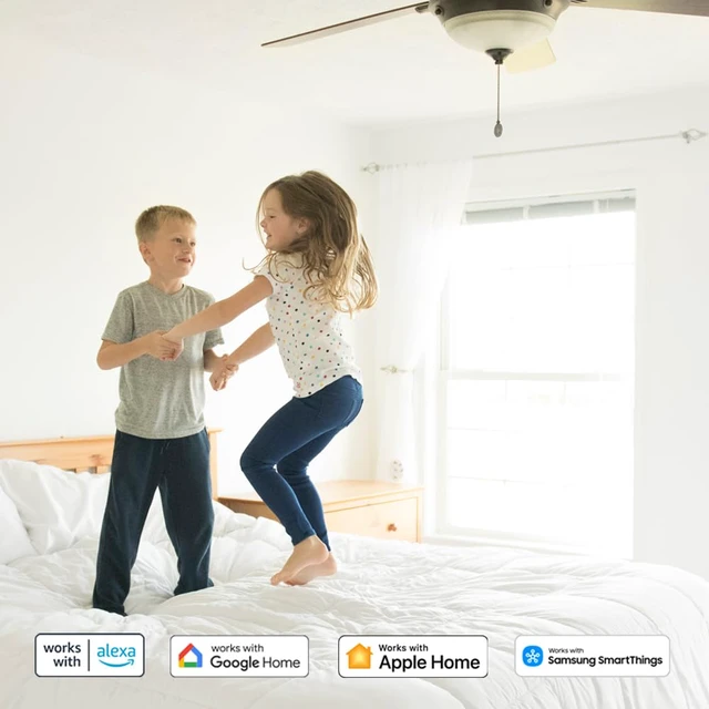 Alt view image 4 of 7 - Decora Smart Fan Speed Controller, Wi-Fi 2nd Gen, Neutral Wire Required, Works with My, Alexa, Google Assistant, Apple Home/Siri & Wired or Wire-Free 3-Way, D24SF-1RW, White