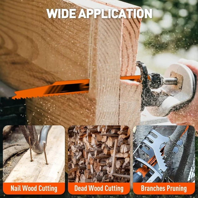 Alt view image 6 of 7 - 30Pack 9 Inch 6-12 TPI Reciprocating Saw Blade Wood Pruning, Bi-Metal Saw Blades for Nail Wood or Trees Cutting, Sharp and Durability with Organizer Case