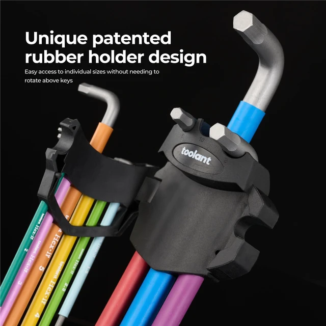Alt view image 5 of 7 - toolant Allen Wrenches Sets 22pcs(Metric&SAE), Extra Long Arm Allen Key Set with Ball End, Crafted Hex Key Set with Color Coded Sleeves, Unique Patented Holder Design for Magnetizing and Demagnetizing