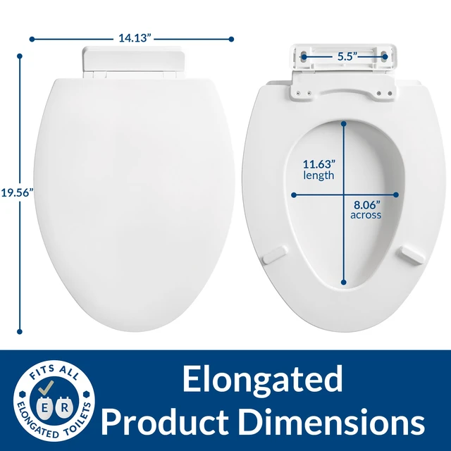 Alt view image 5 of 7 - Ashton Easy to Clean Single Hinge Toilet Seat, Modern Slow Close Wood Toilet Seat, Made in USA, Elongated, White