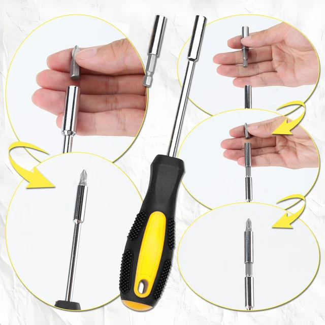 Alt view image 4 of 7 - 39-Piece Household Tool Set, Yellow Hand Kit With Storage Case Complete assortment for home repairs, DIY projects, furniture setup, crafting, and daily household fixes in toolbox