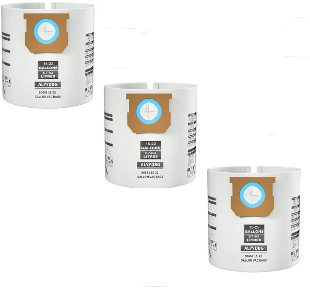 Main image of 3 Pack Shop Vac Bags 15-22 Gallon Type G/J 90663 90673 Drying Using 90663 90673 Filter Bags