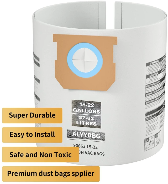 Alt view image 2 of 6 - 3 Pack Shop Vac Bags 15-22 Gallon Type G/J 90663 90673 Drying Using 90663 90673 Filter Bags