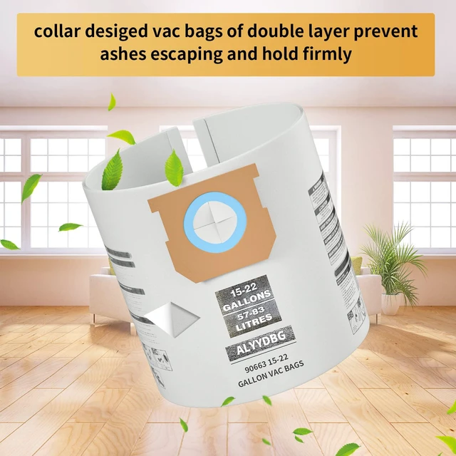 Alt view image 5 of 6 - 3 Pack Shop Vac Bags 15-22 Gallon Type G/J 90663 90673 Drying Using 90663 90673 Filter Bags