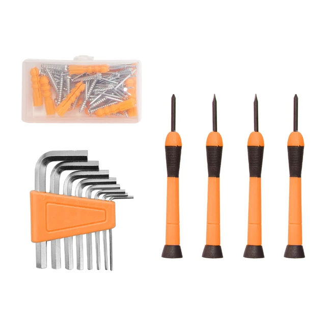 Alt view image 6 of 7 - Complete Household Tool Set, Orange Hand Kit With Storage Case Versatile tool assortment for home repairs, DIY projects, furniture setup, crafting, and daily household fixes in toolbox