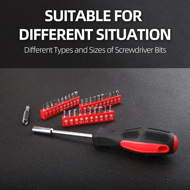 Alt view image 5 of 6 - Complete Household Tool Set, Red Hand Kit With Storage Case Versatile tool assortment for home repairs, DIY projects, furniture setup, crafting, and daily household fixes in toolbox