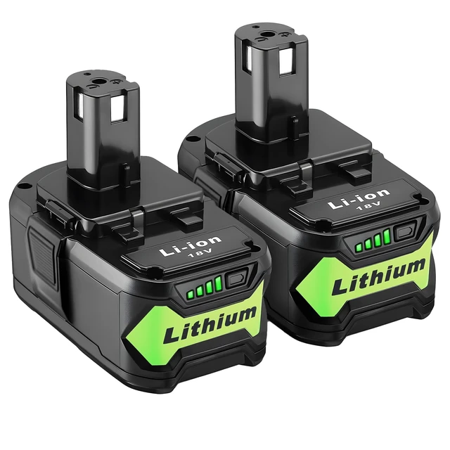 Main image of 2 Packs 6.0Ah 18V Battery Replacement for Ryobi 18V Lithium-Ion Battery, Compatible with Ryobi 18 Volt Batteries Cordless Power Tools