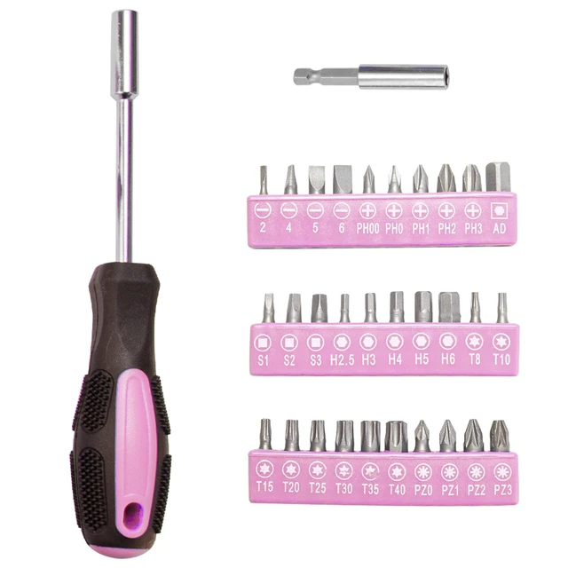 Alt view image 5 of 7 - Complete Household Tool Set, Pink Hand Kit With Storage Case Versatile tool assortment for home repairs, DIY projects, furniture setup, crafting, and daily household fixes in toolbox
