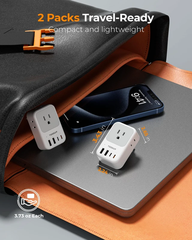Alt view image 6 of 7 - Italy Travel Plug Adapter 2 Pack, PD 20W Type L Power Adapter 4 AC Outlets 4 USB Ports (2 USB C), Type L Adaptor, US to Italian Chile Rome Milan Libya Uruguay