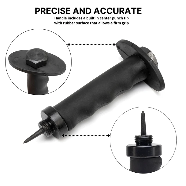 Alt view image 4 of 7 - 02604A Hole Punch Set | SAE & Metric, 3/16 1-3/8 & 5 35mm | 14 Piece Sharp Hollow Hole Punch Kit, Gasket Cutting Puncher, Foam Cutter, & Leather Hole Punches | 6 Interchangeable
