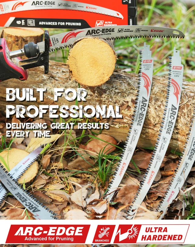 Alt view image 7 of 7 - Arc Edge Reciprocating Saw Blades, 6TPI for Pruning, 5-Pack 3 Pcs 15-Inch and 2 Pcs 12-Inch, Arc Edge, Fleam Ground Teeth, Chrome Vanadium Steel, Up to 3x Life, for Tree Trimming