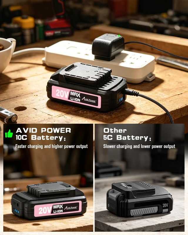 Alt view image 6 of 7 - 20V Cordless Drill Set for Home DIY & Beginner Projects - Lightweight Power Drill with Battery Charger & 22 Bits, Variable Speed, 3/8" Keyless Chuck, Ideal for Furniture Assembly (Pink)