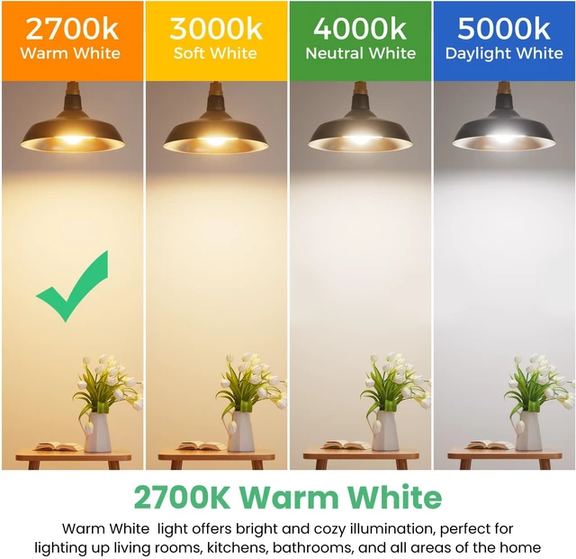 Alt view image 5 of 7 - 6 Pack A19 LED Light Bulbs, Soft Warm White 2700K, 60 Watt Equivalent 9W Energy Efficient, E26 Standard Base 120V, 800 Lumen, Non-Dimmable, UL Listed Type A Lamp for Bedroom Bathroom Indoor