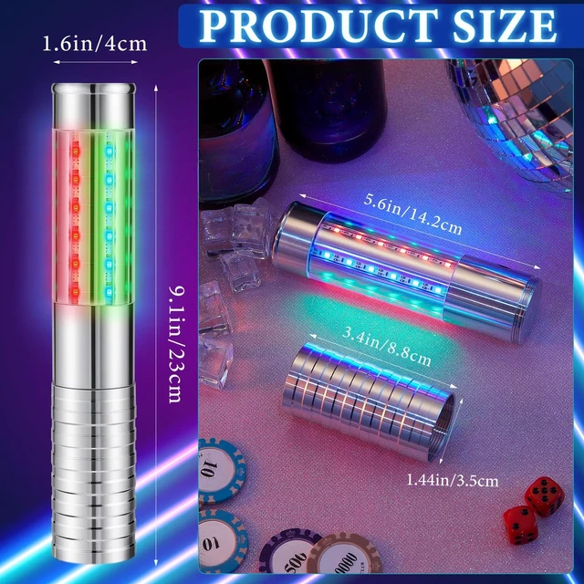 Main image of LED Bottle Service Lights Nightclub, Silver Colorful Light, 4 Pcs Handheld,Rechargeable,Adjustable Light Mode,Matching Charger,Flashing Light Signs For Birthday Wedding Party