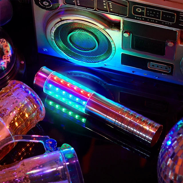 Alt view image 3 of 6 - LED Bottle Service Lights Nightclub, Silver Colorful Light, 4 Pcs Handheld,Rechargeable,Adjustable Light Mode,Matching Charger,Flashing Light Signs For Birthday Wedding Party