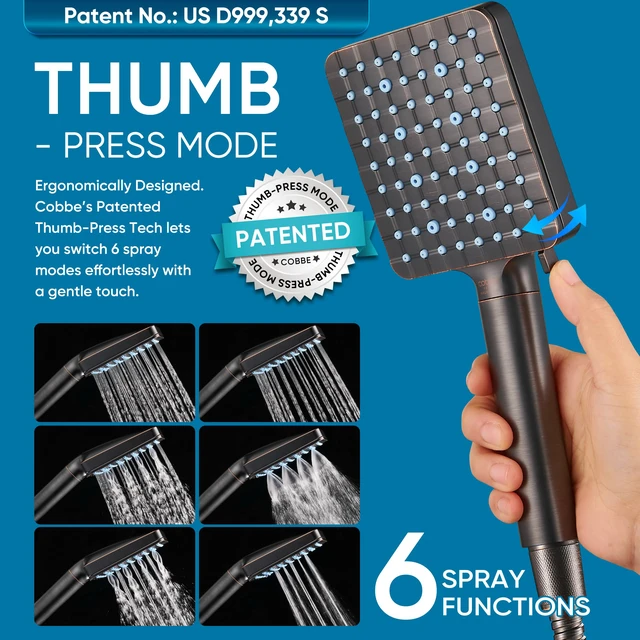 Alt view image 3 of 4 - Filtered Shower Head with Handheld, High Pressure 6 Spray Mode Showerhead with Filters, Water Softener Filters for Hard Water - Remove Chlorine - Reduces Dry Itchy Skin, Oil Rubbed Bronze