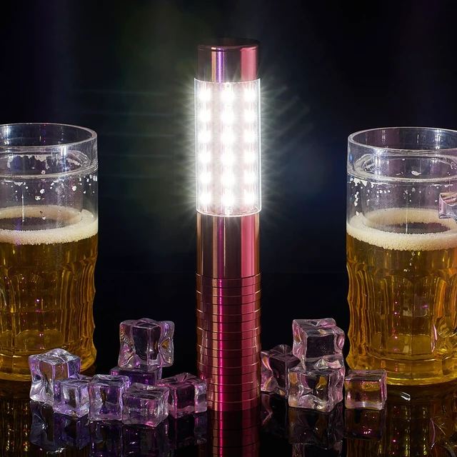 Alt view image 5 of 5 - LED Bottle Service Lights Nightclub, Rose Gold White Light, 4 Pcs Handheld,Rechargeable,Adjustable Light Mode,Matching Charger,Flashing Light Signs For Birthday Wedding Party