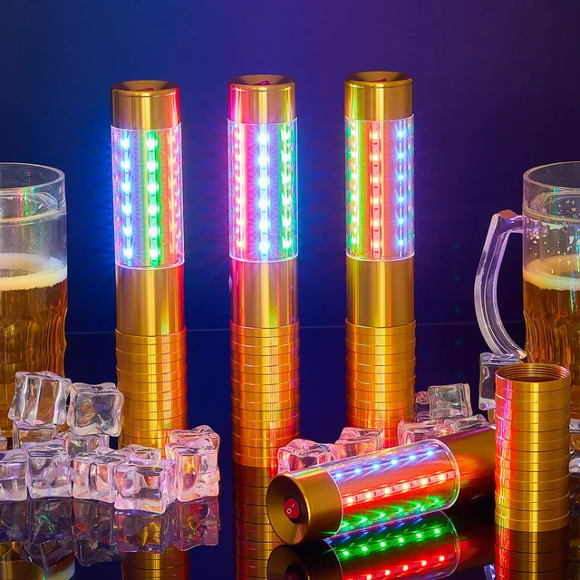 Alt view image 4 of 6 - LED Bottle Service Lights Nightclub, Gold Colorful Light, 4 Pcs Handheld,Rechargeable,Adjustable Light Mode,Matching Charger,Flashing Light Signs For Birthday Wedding Party